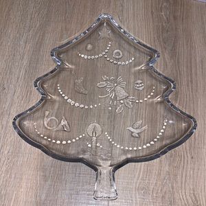 Christmas tree Christmas glass crystal platter